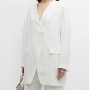 FABIANA FILIPPI Oversized Drop-shoulder Blazer Designer Quiet Luxury Preppy 42/S